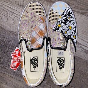 Vans Classic Slip-On New - Patchwork Daisy Design - Womens Size 8/Mens Size 6.5